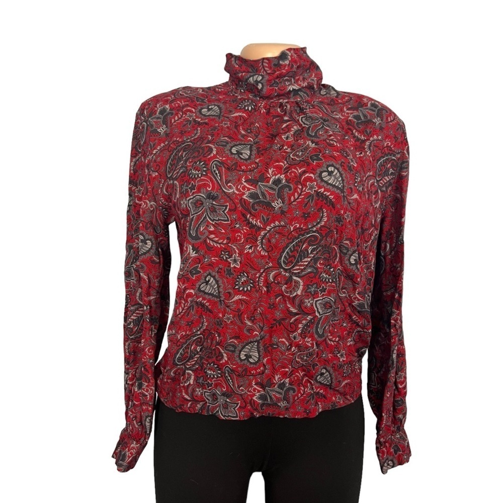 3/$30 ☀️ Vintage Country Sophisticates by Pendleton Red Gray Paisley Blouse
